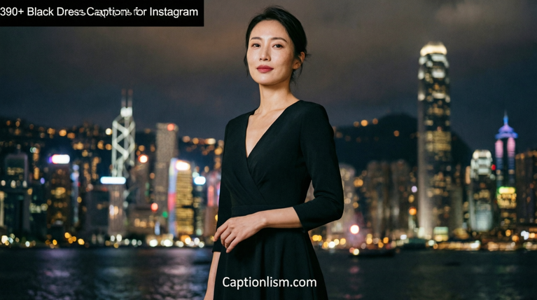 390+ Black Dress Captions for Instagram