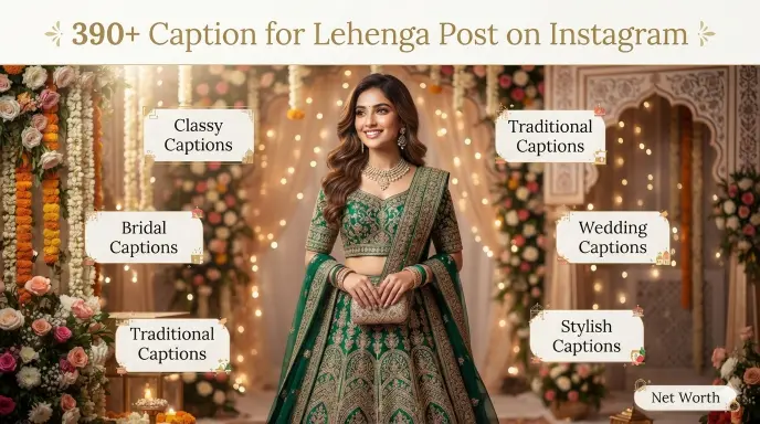 Cute and Classy Caption for Lehenga