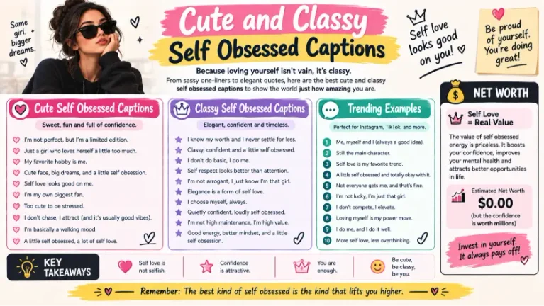Cute and Classy Self Obsessed Captions