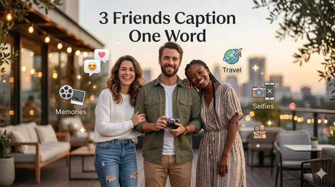 3 Friends Caption