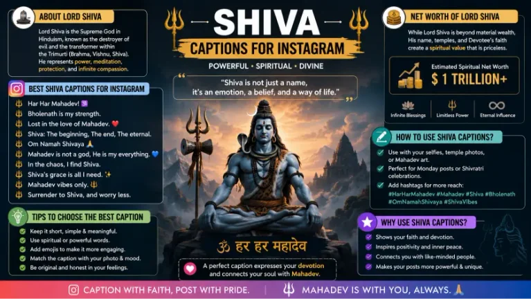 Unique Shiva Captions for Instagram